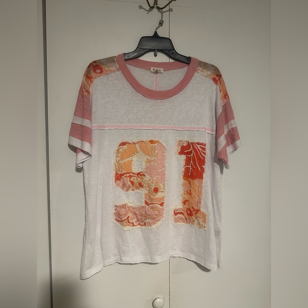 Pol Varsity Patchwork Tee Nwot - image 7